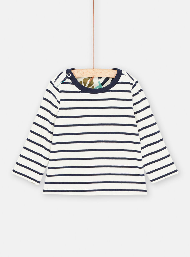 T-shirt blanc et bleu réversible pour bébé garçon