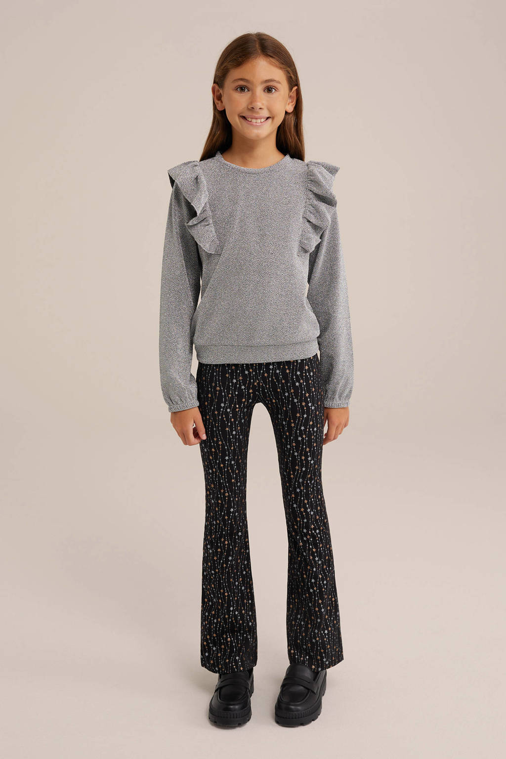 WE Fashion gemêleerde sweater zilver