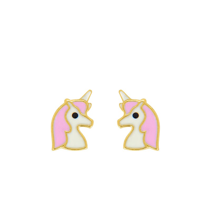 Boucles d'oreilles enfant - Or 18 Carats - Licorne