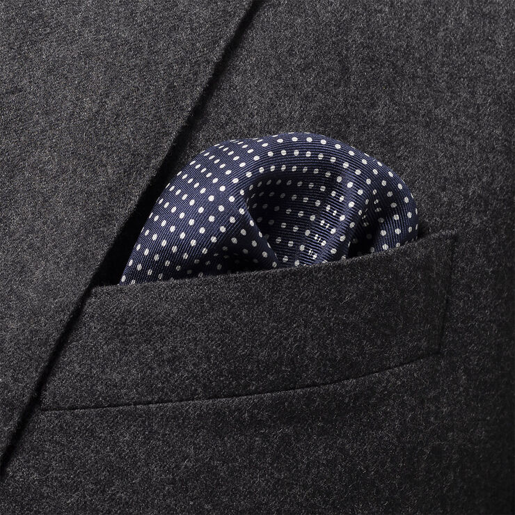 ETON Polka Dots Silk Pocket Square Blå