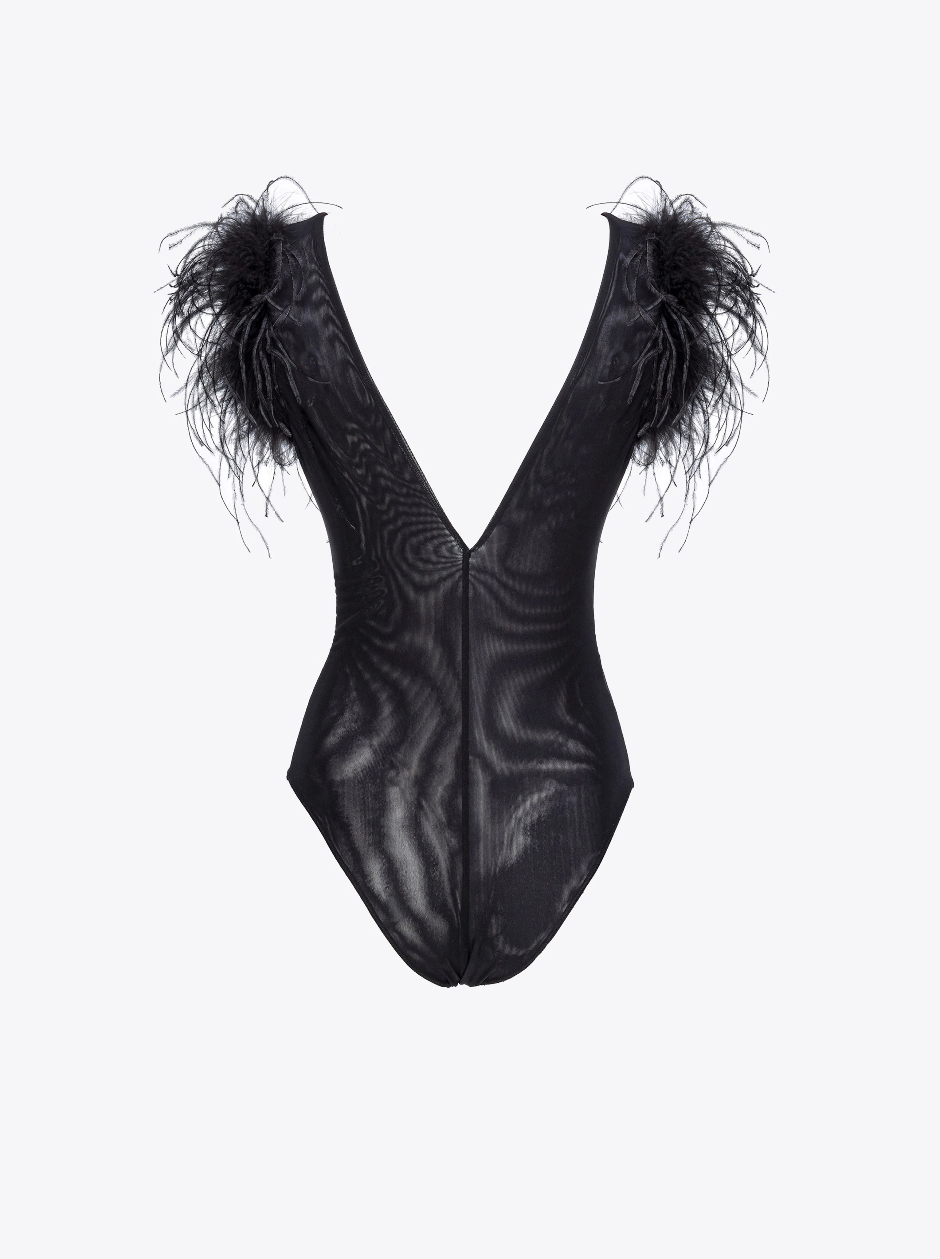 Body à plumes | Noir