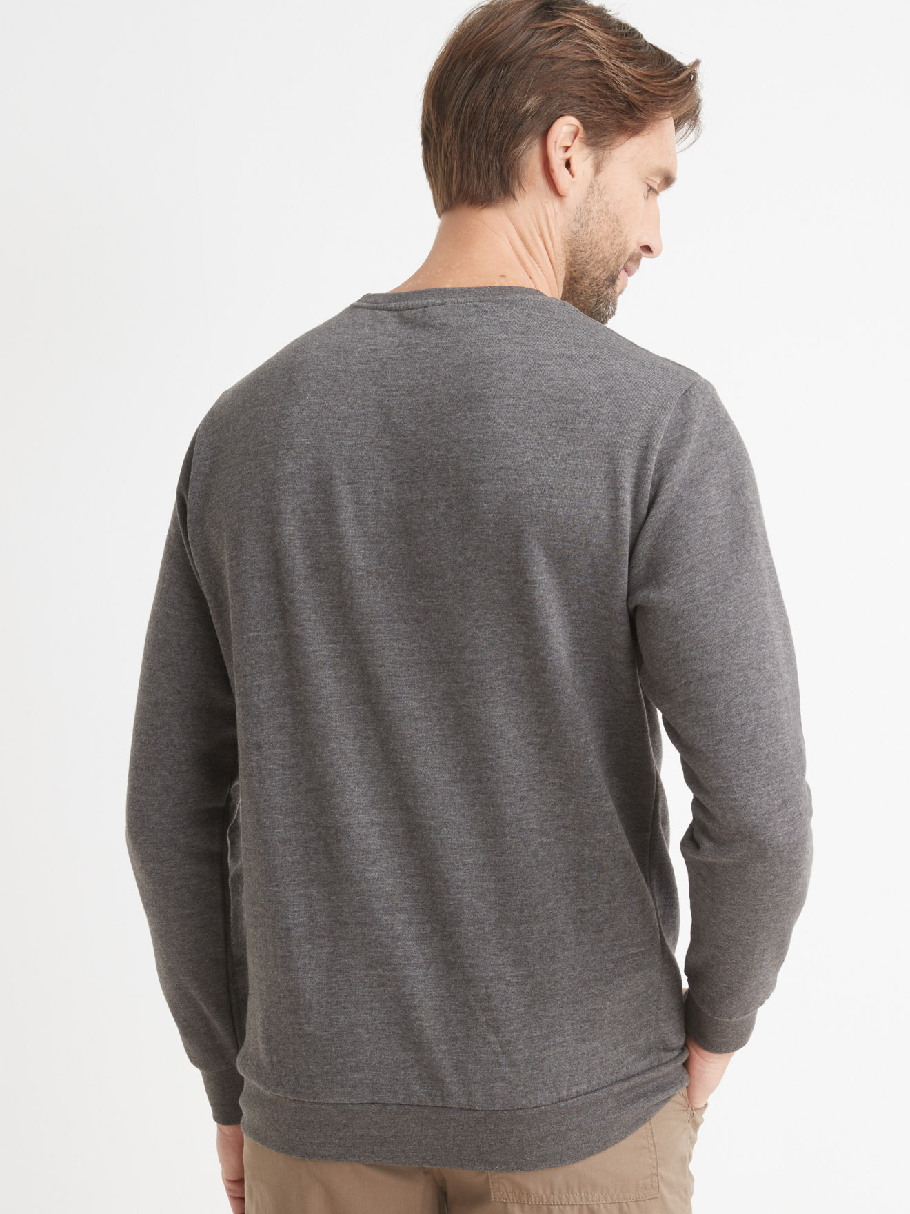 Sweat-shirt encolure ronde molleton