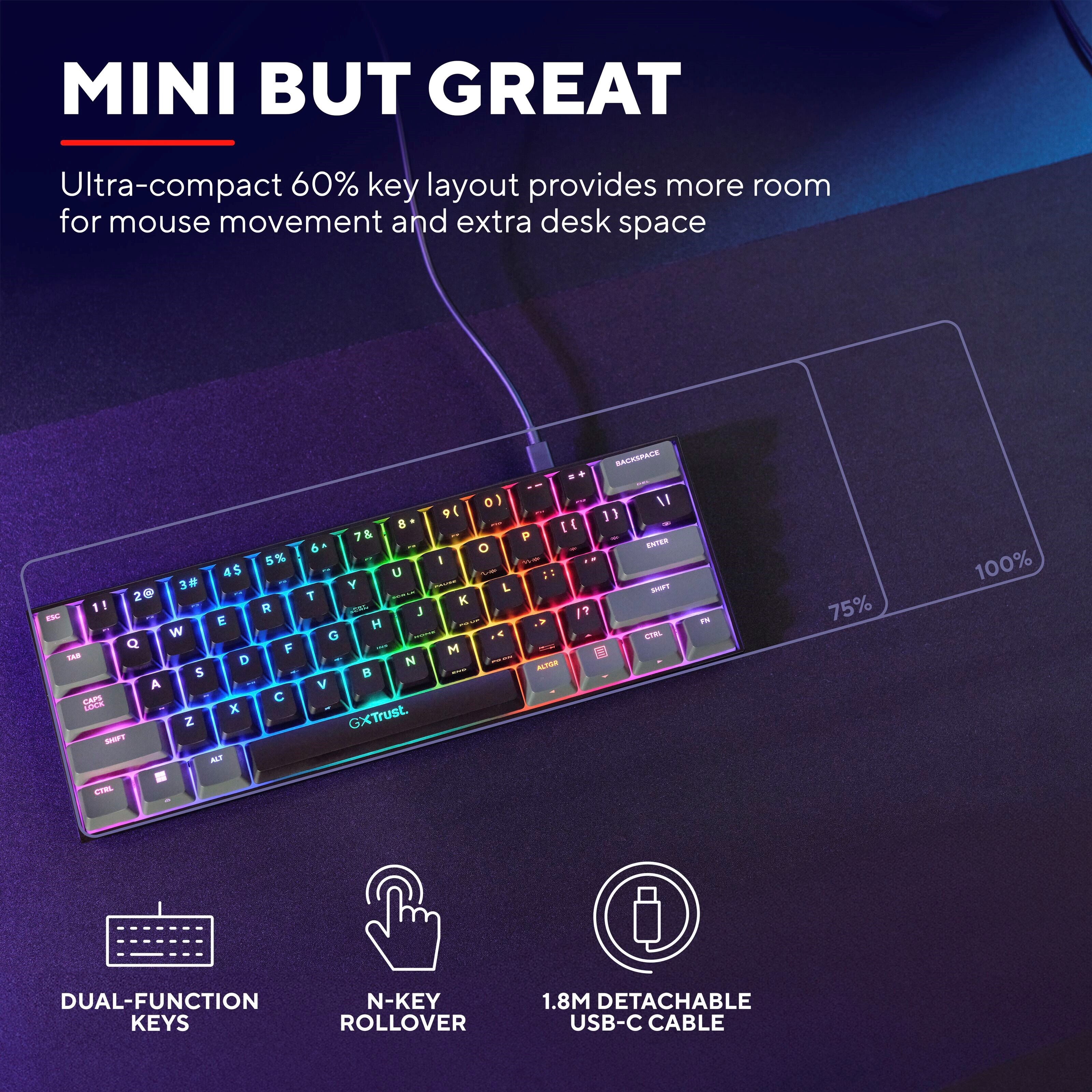 Trust Acira GXT867 Tastatur 60 %