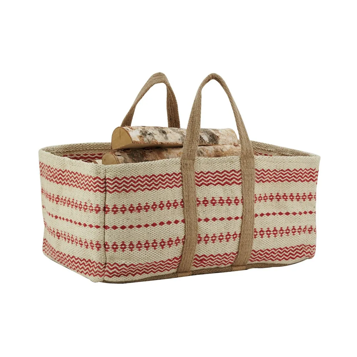Aubry Gaspard Sac à bûches - Naturel/Rouge