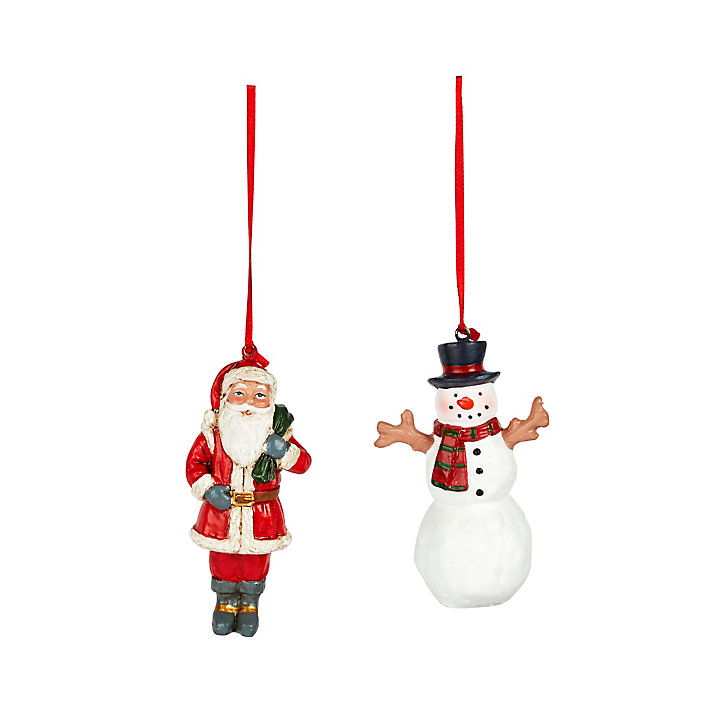 Bonhomme de neige et père noël (2 pièces)