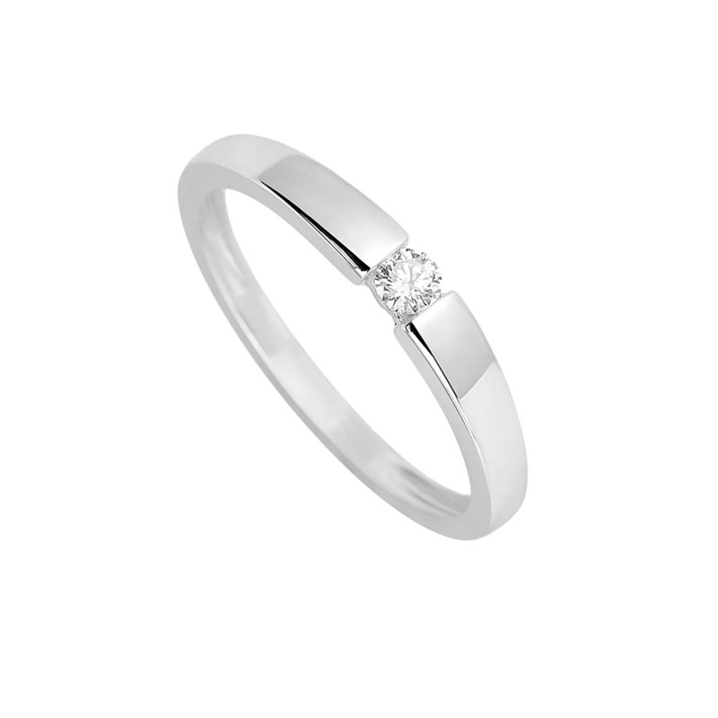 Bague Femme - Or 18 Carats - Diamant 0,08 Carats