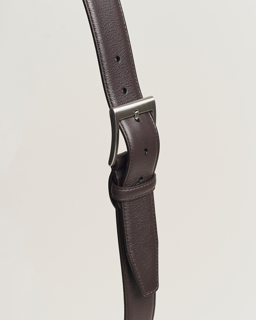 Canali Classic Leather Belt Black Calf