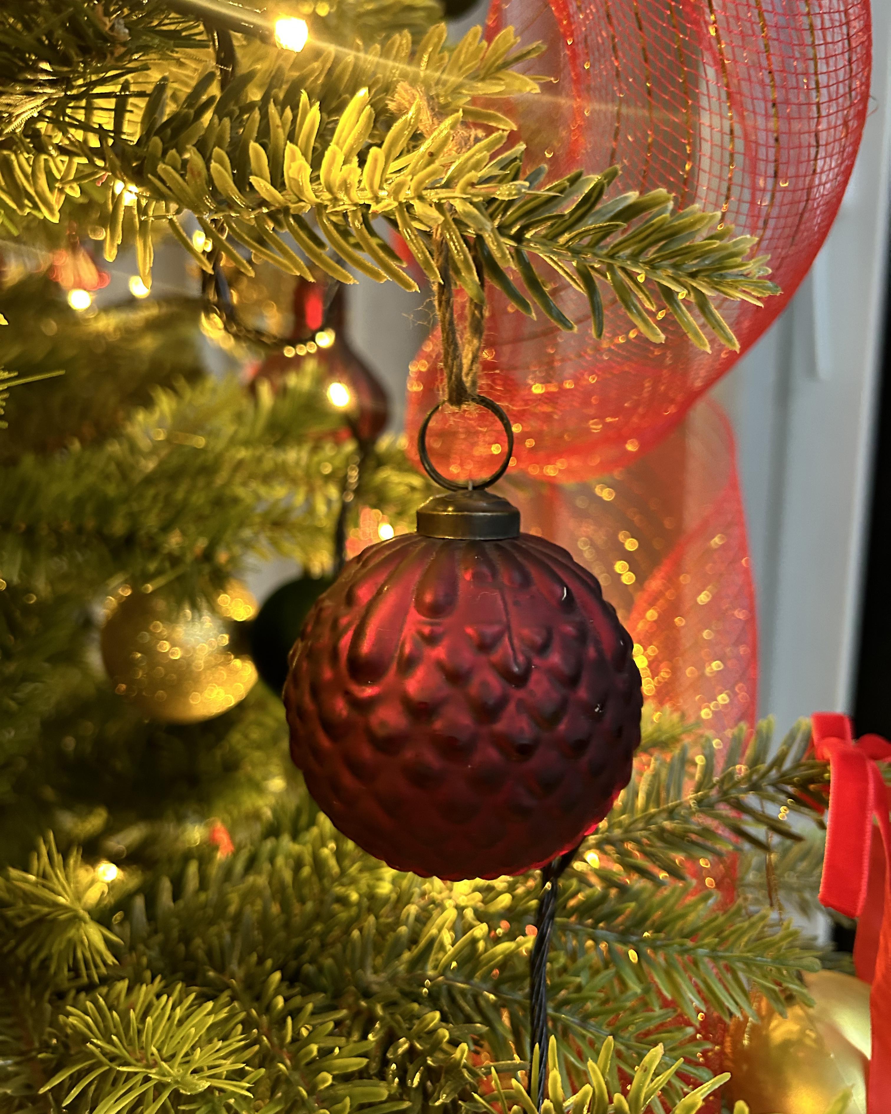 Set van 6 kerstballen ARGENTIN Glas Rood