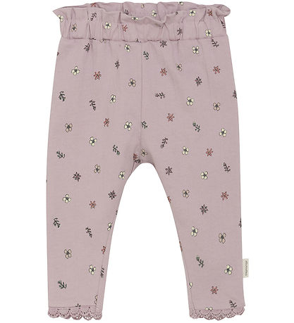 Minymo Hosen - Brüniert Lilac m. Blumenprint