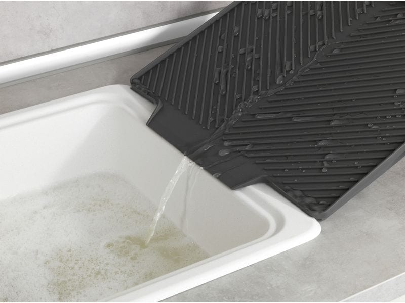 Wenko Abtropfmatte Nelia Maxi 34 x 3 x 40 cm, Grau Trockenmatte