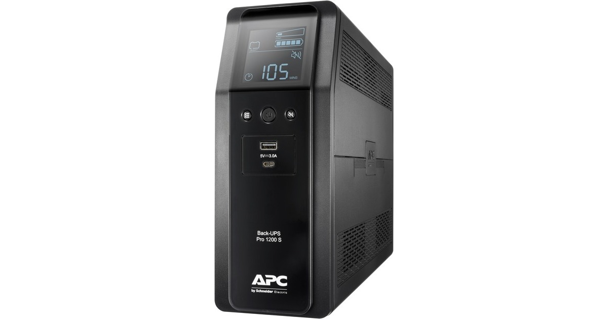 APCBack-UPS PRO BR1200SI - Noodstroomvoeding ups  (Zwart, 8x C13 uitgang, 2x USB lader (type A & C), 1200VA, USB dataport)