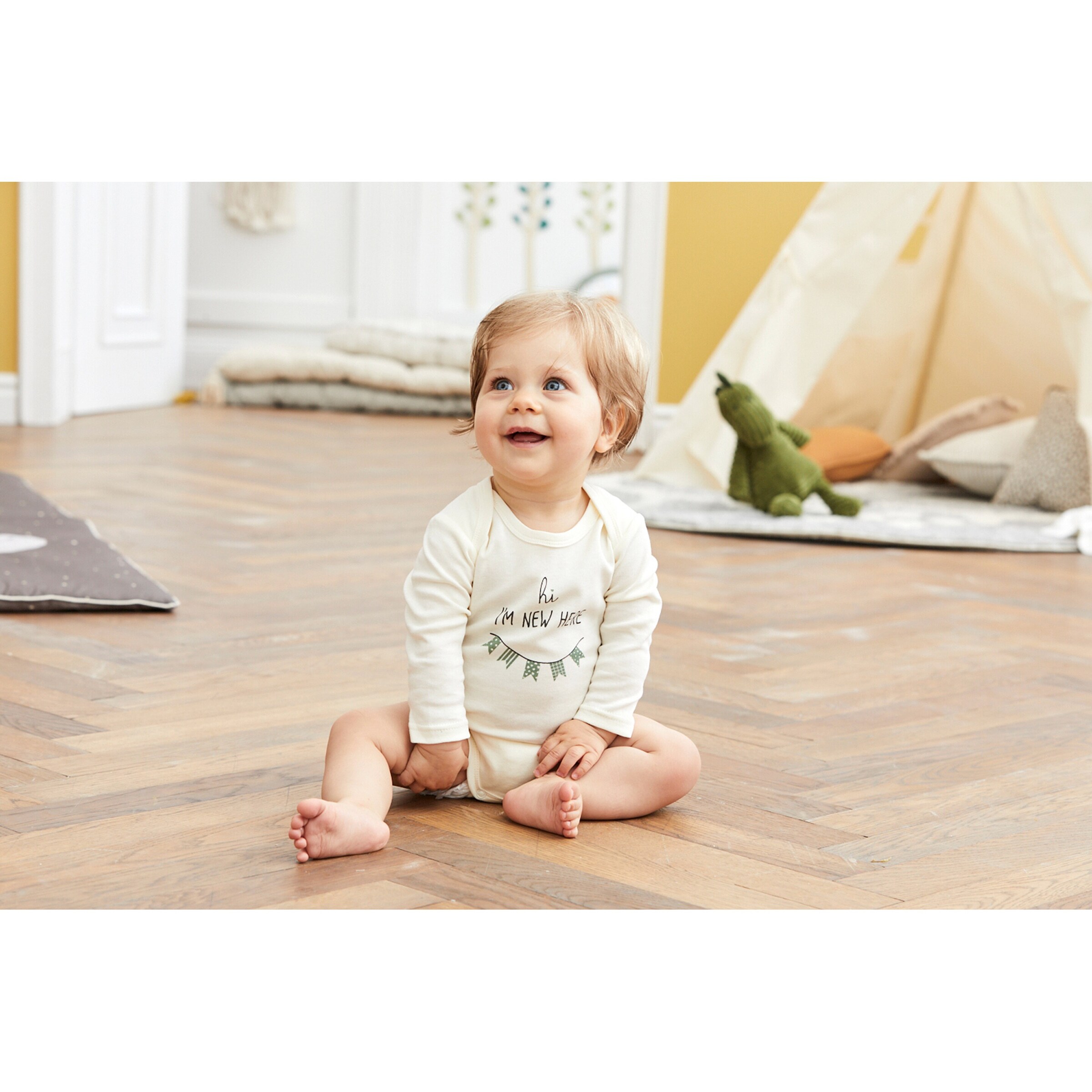 Bornino - Lieblinge Body langarm I´m new here natur