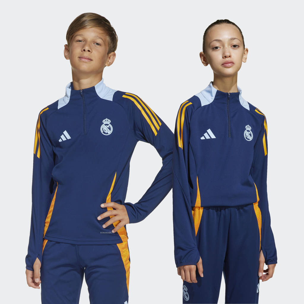 adidas sportshirt Real Madrid training blauw/oranje