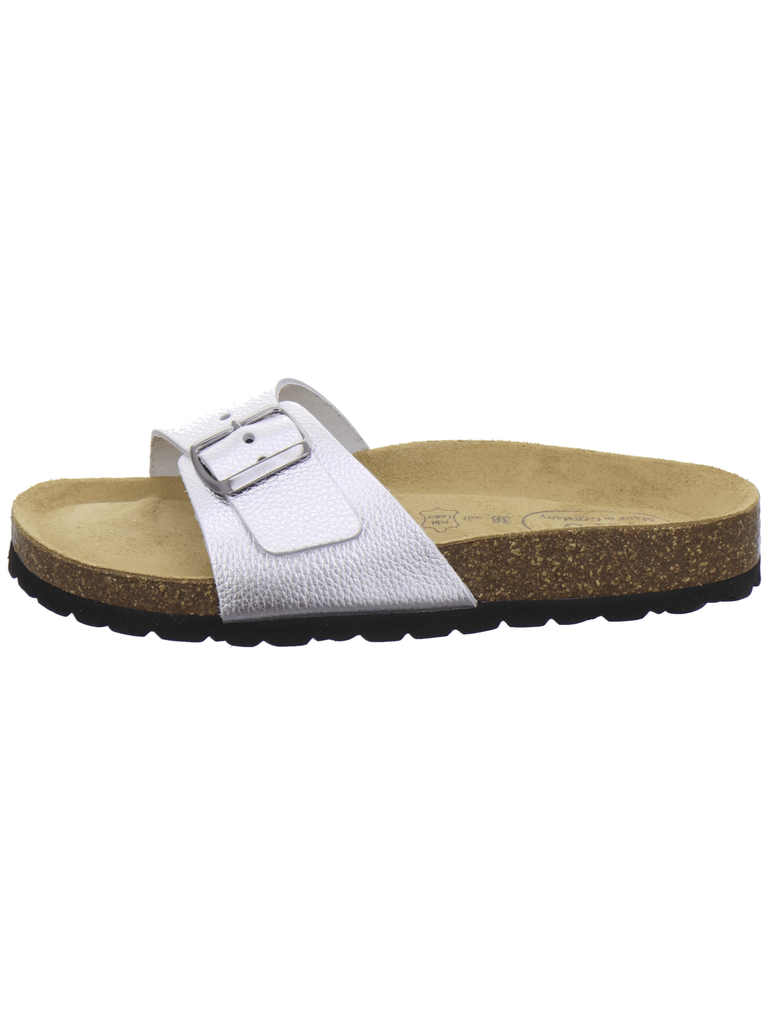 modische Pantoletten Damen silber Lack