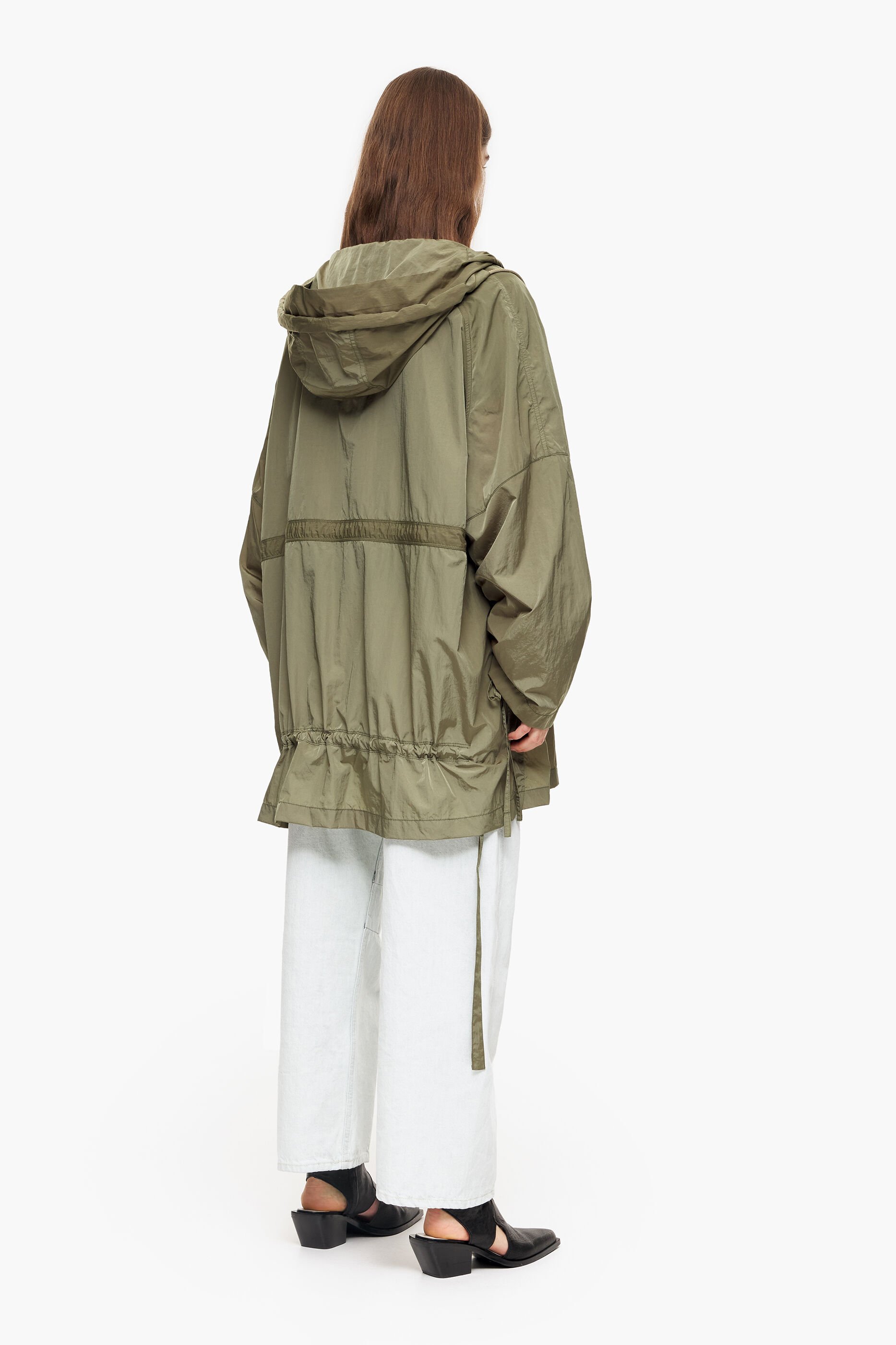 sobretudo cáqui oversized