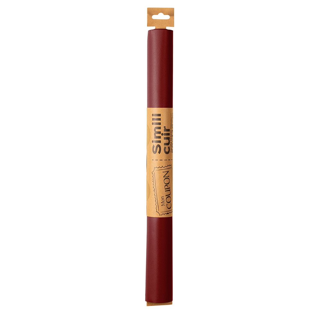 Coupon tissu simili synthétique rouge 50x140cm