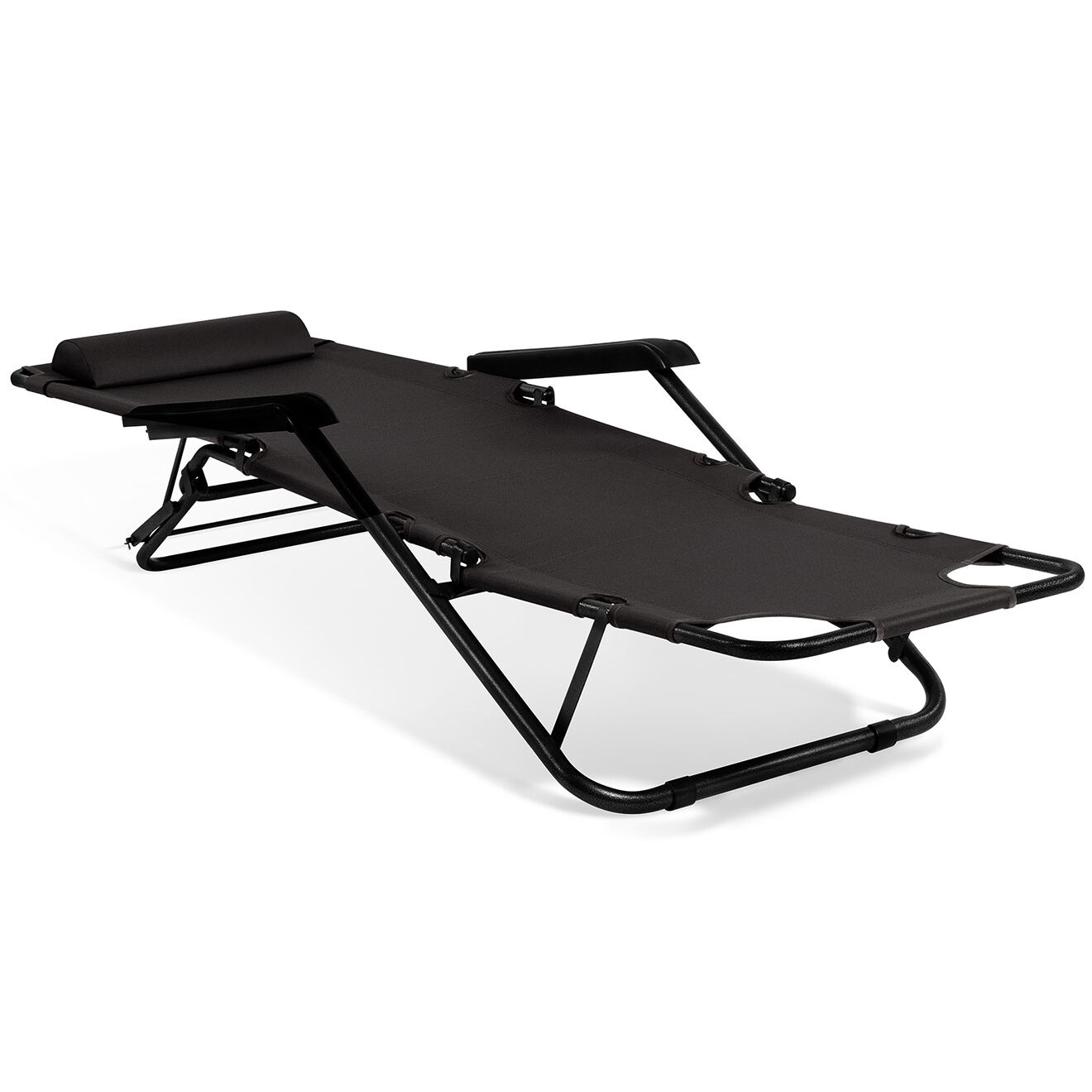 Pratik Garden 2 Transats relax noirs - 178x61x33 cm