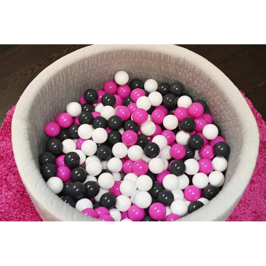 knorr toys® Bällebad soft - Cosy geo grey - 300 balls cremegreyrose grau