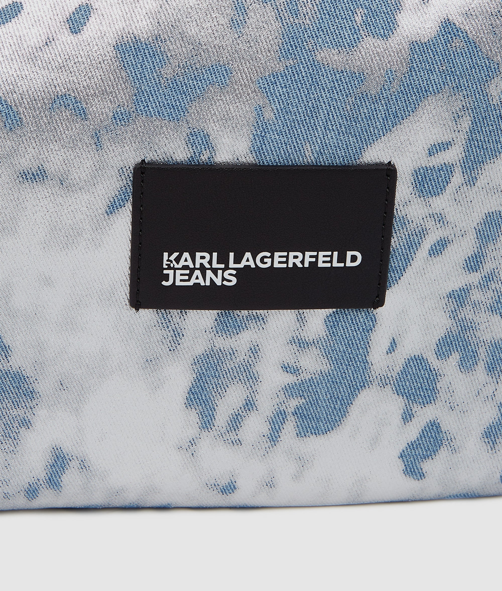 Grote hoogglans denim schoudertas