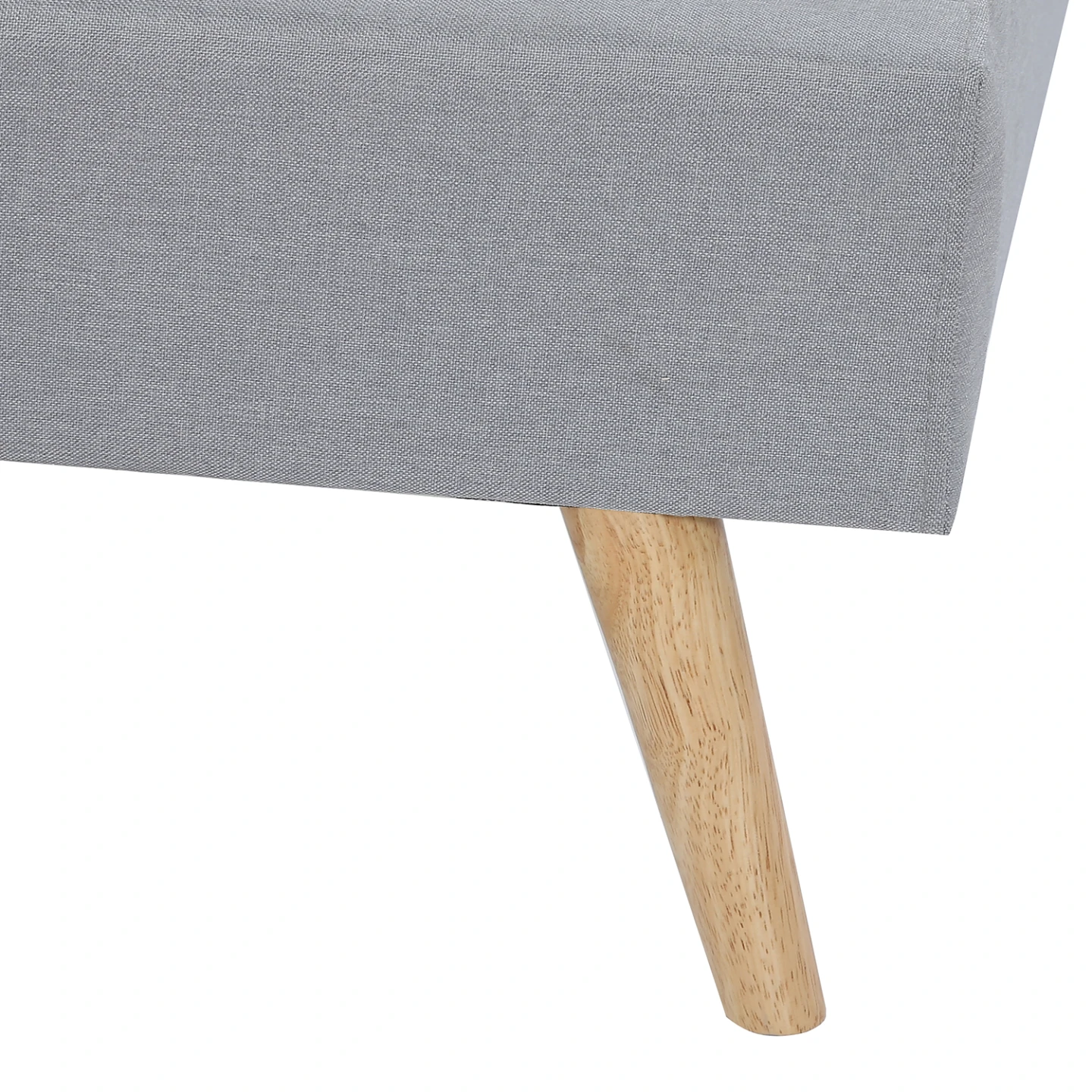 Lit double scandinave OSLO avec tête de lit et sommier 160 x 200 cm tissu gris clair