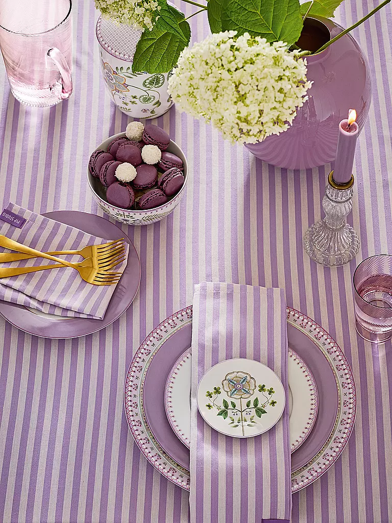 PIP STUDIO Serviette 4er Set LILY & LOTUS 40x40cm Stripes Lilac lila