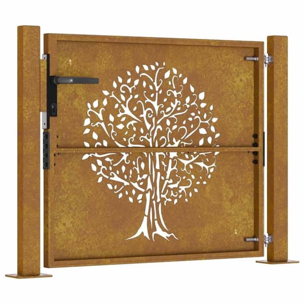 vidaXL Hageport 105x80 cm cortenstål tredesign
