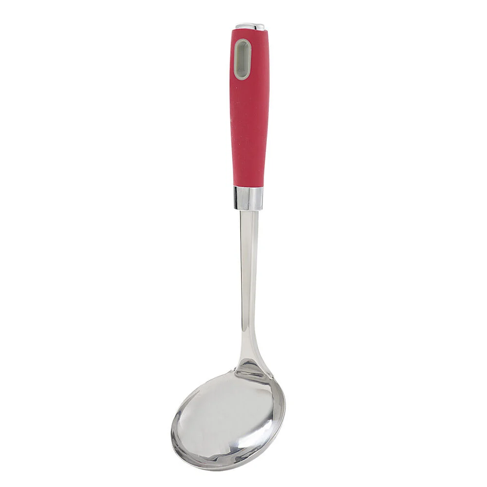 Louche en inox manche en polypropylène rouge