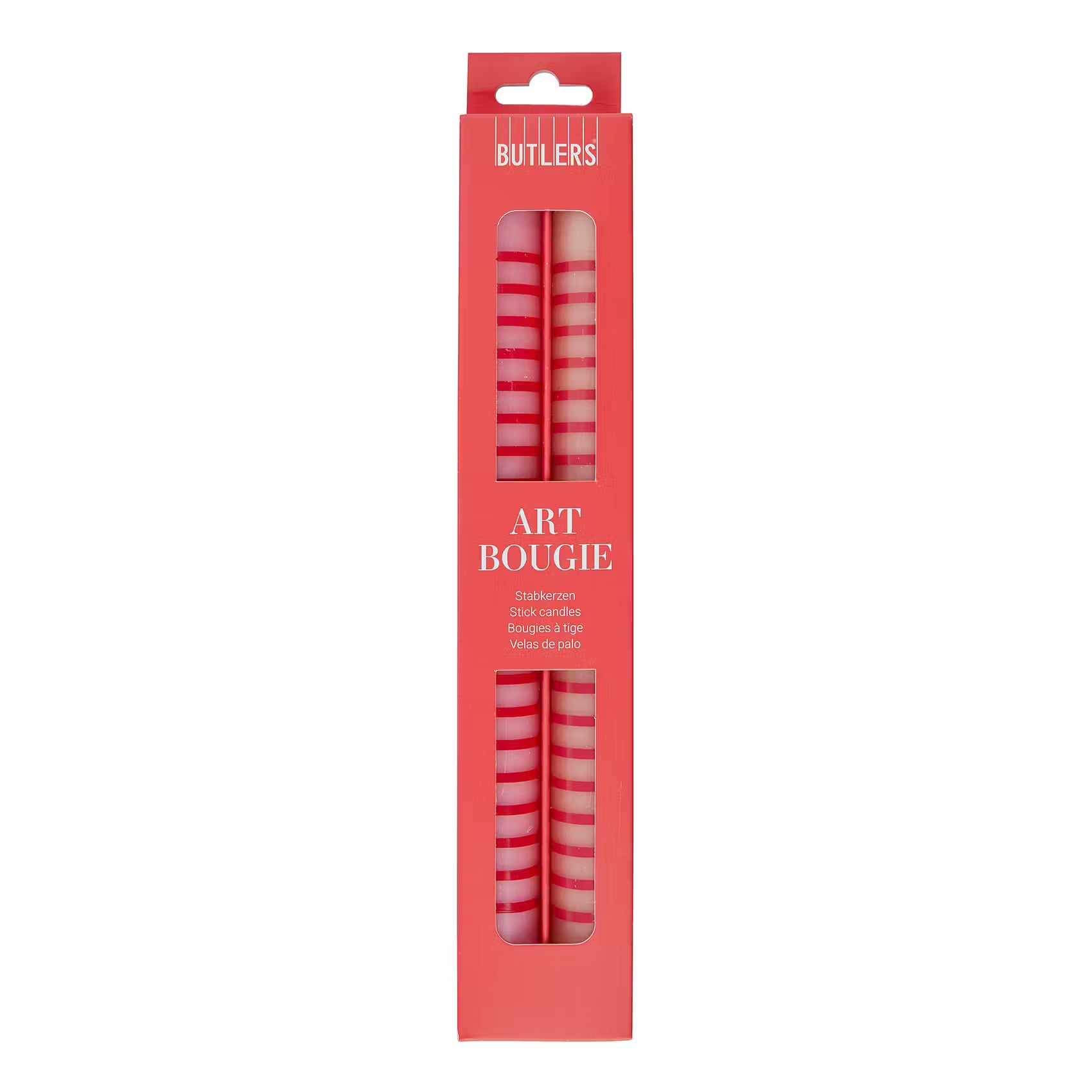 ART BOUGIE Stabkerze Streifen 2er Set