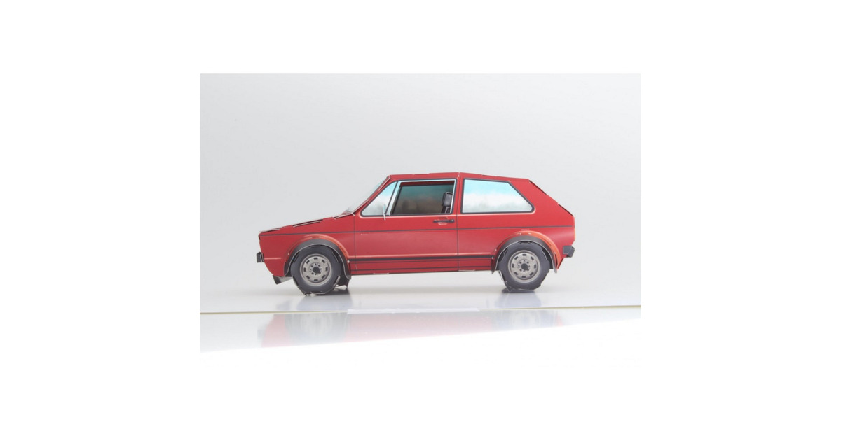 FranzisVW Golf GTI mk1 Cardboard model kit Modelvoertuig  (Schaal 1:18)