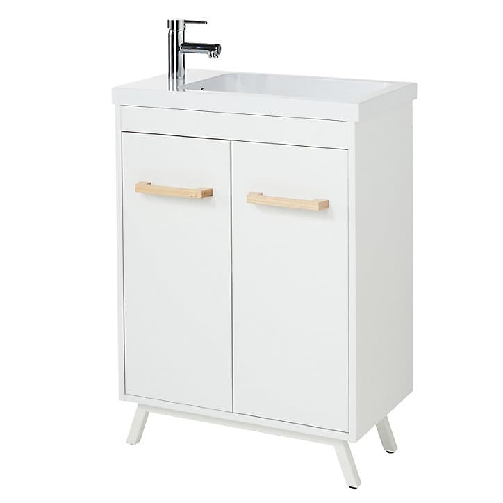 Meuble sous-vasque à poser GoodHome Ladoga blanc L. 60 cm