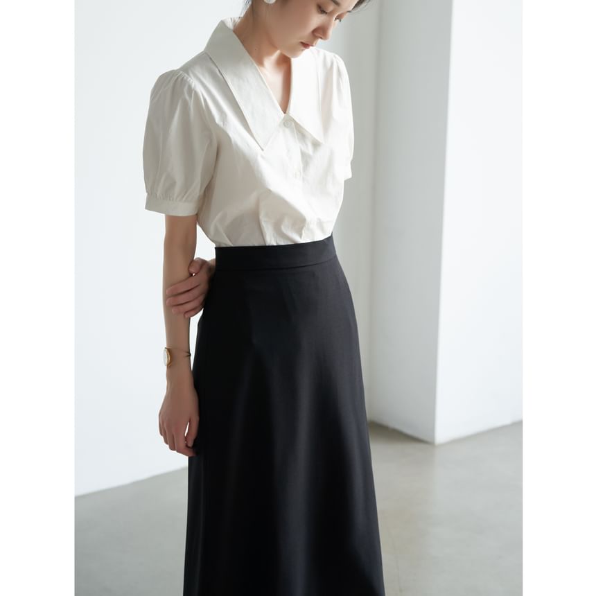 Shinsei - Blouse met korte mouwen en V-hals