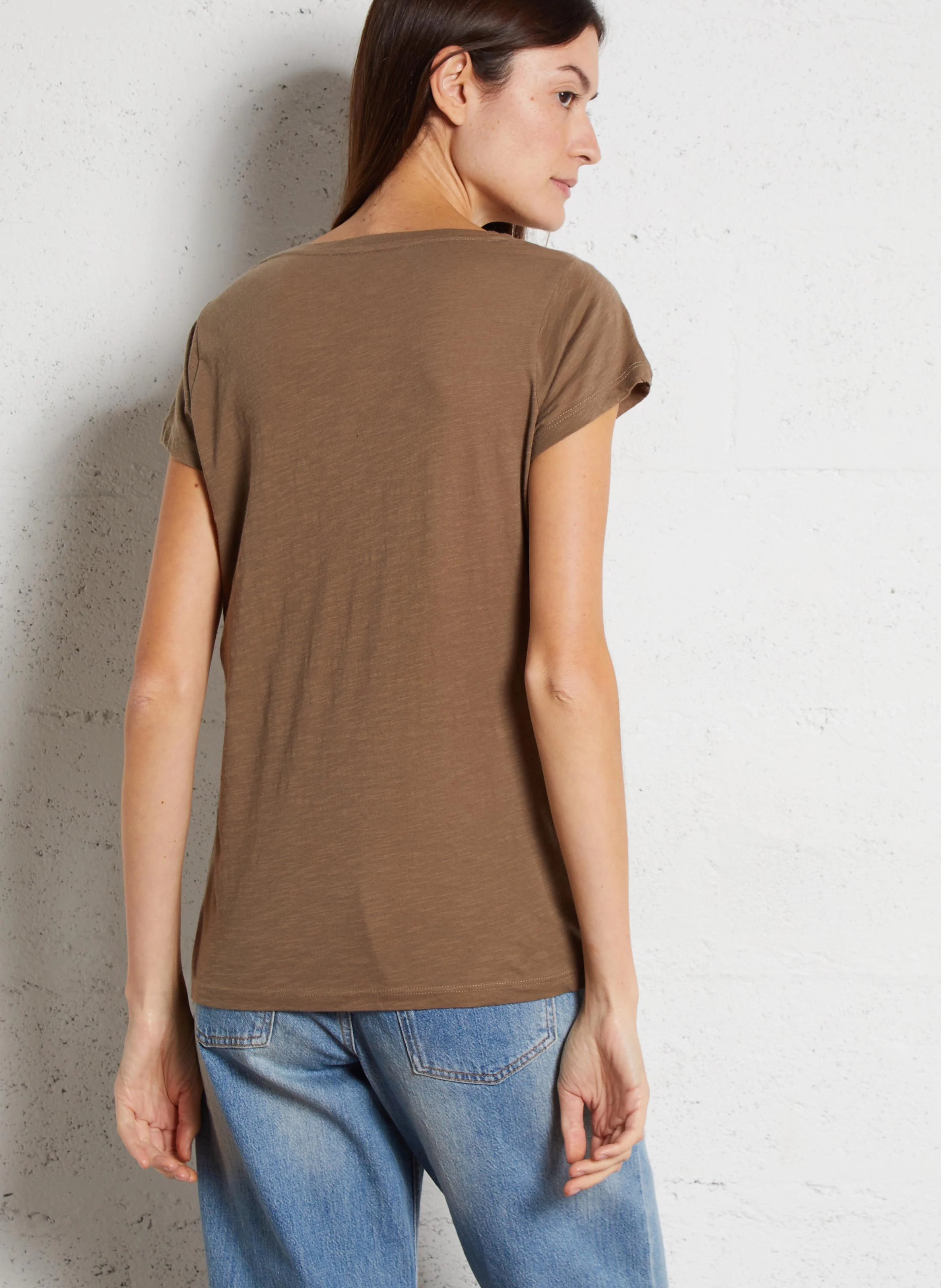 TONTON - Tee-shirt droite col V à imprimé en coton bio | Multicolore