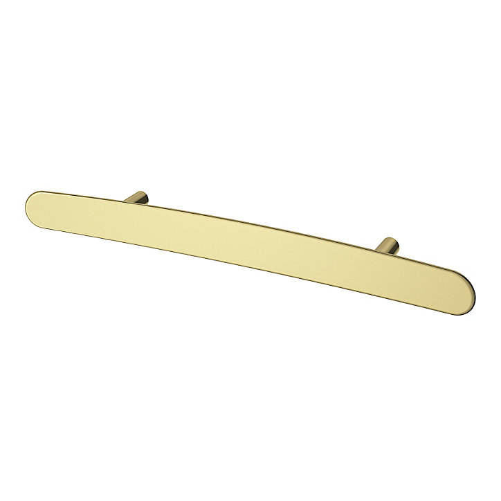 Poignée de meuble en T GoodHome Meham effet laiton doré l.220mm x l.20mm x H. 35mm entraxe 128mm