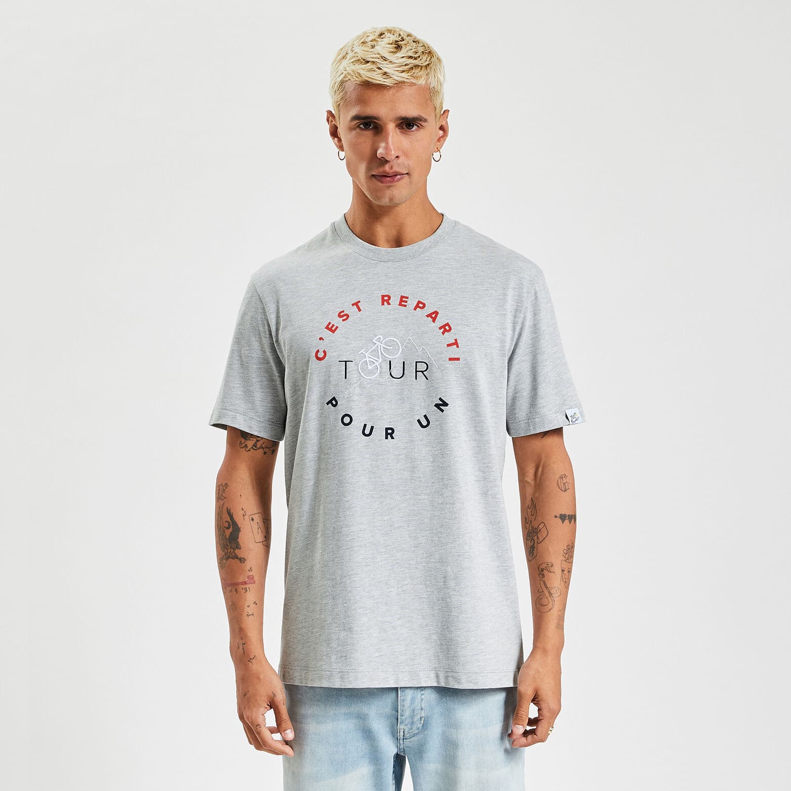 Tee shirt col rond licence Tour de France Gris moyen