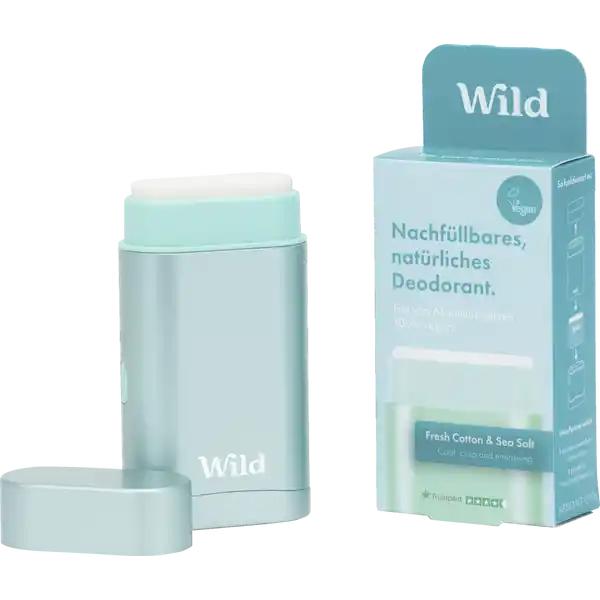 Deo Startpaket: Behälter Aqua + Fresh Cotton & Sea Salt Refill Deo