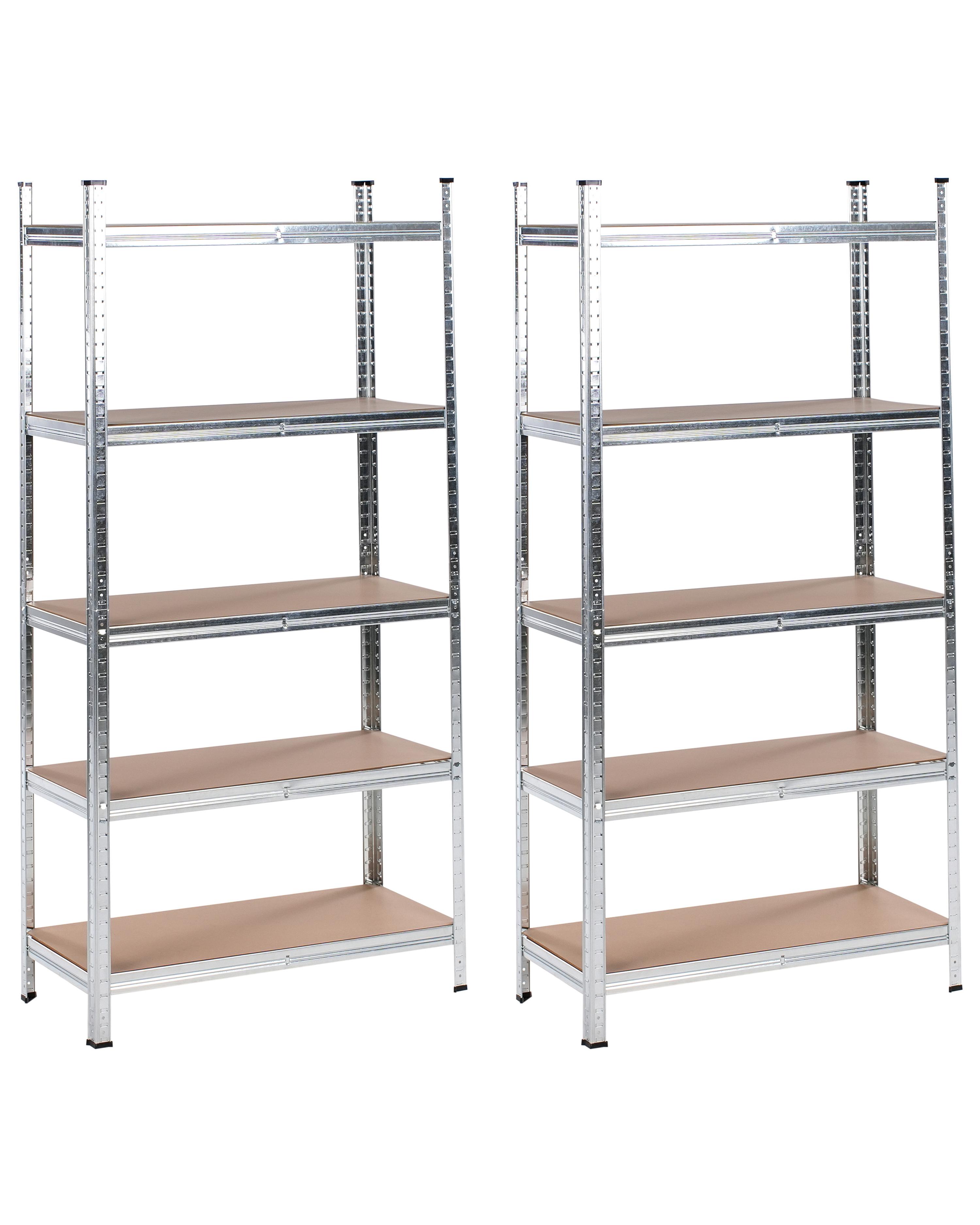 Set van 2 garagerekken XITTA Metaal 75 cm 30 cm Zilver