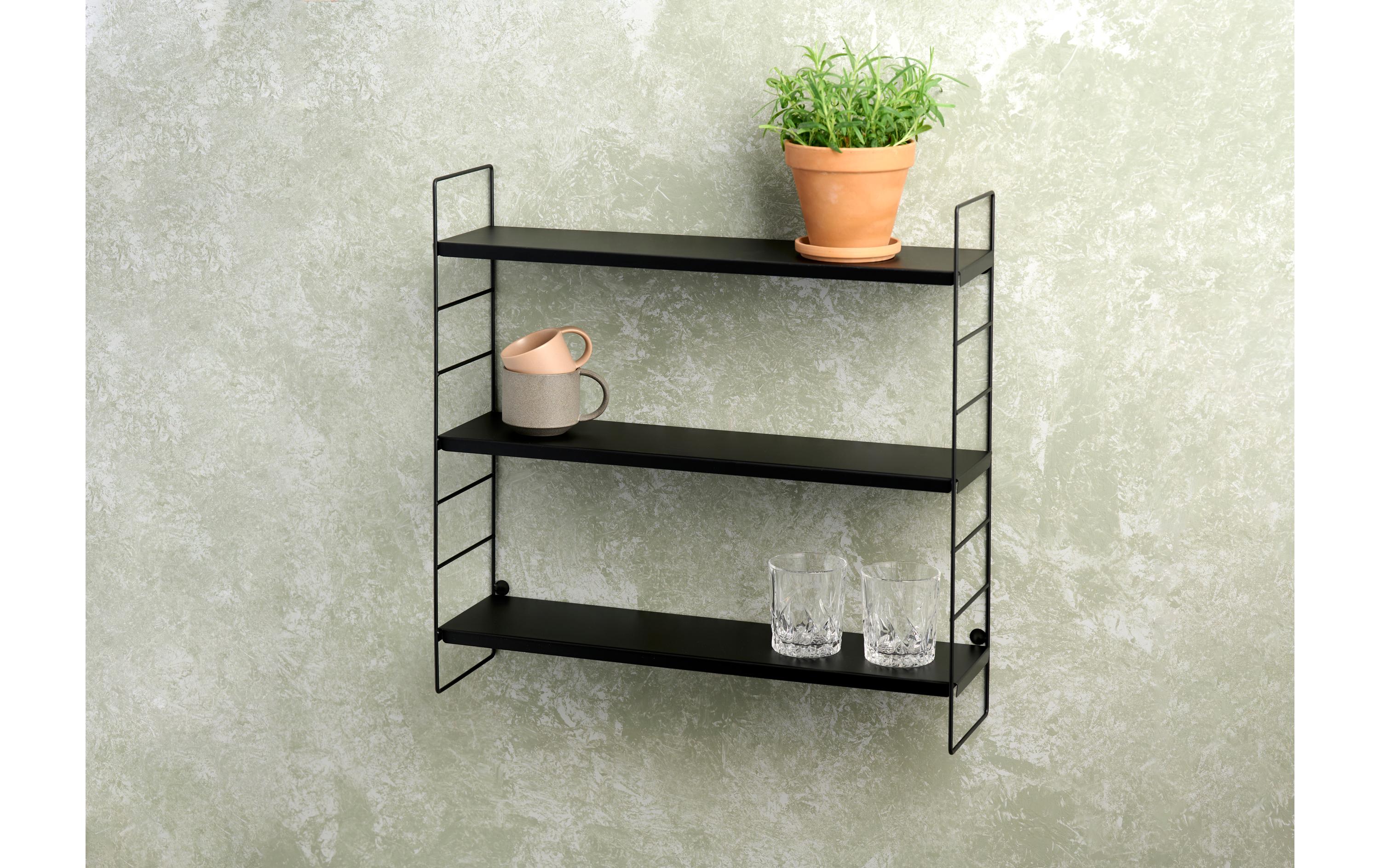 Wandregal 58 x 16 x 58 cm, SchwarzWandablage