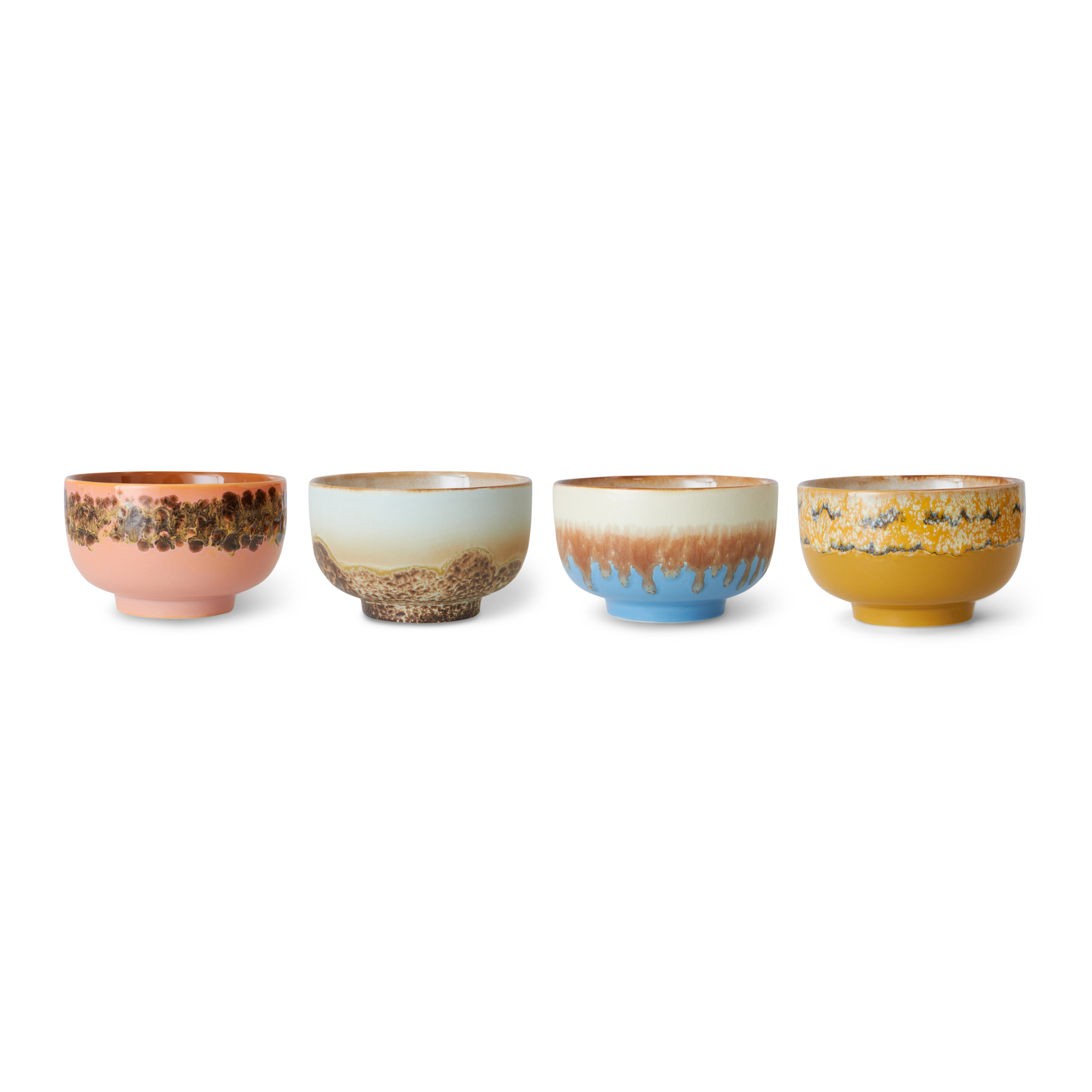 Servies 70's Ceramics Noodle schaal seabreeze - set van 4