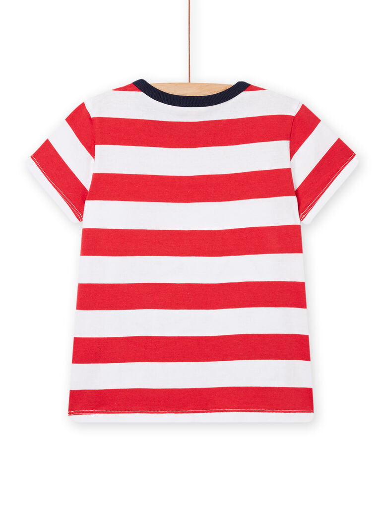 T-shirt à rayures manches courtes rouge enfant garçon