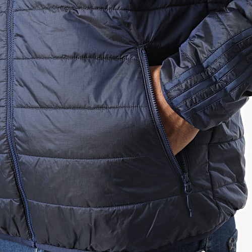 Doudoune Capuche A Bandes HL9210 Bleu Marine