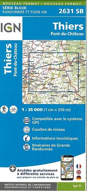 IGN - 2631 SB THIERS PONT DU CHATEAU 1 25 000