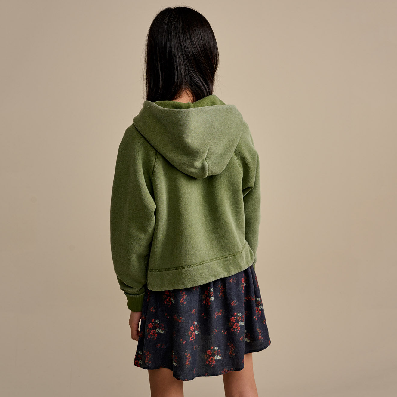 Bellerose Sweat à capuche zippé Faze kaki