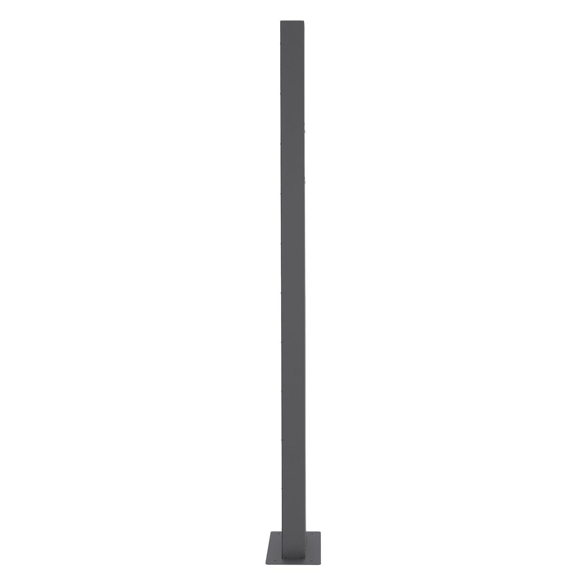 ECD Germany vrijstaande brievenbus met krantenvak, brievenbusstandaard, antraciet 170 cm, brievenbus antraciet/zilver 37x36,5 cm, gepoedercoat/mat geborsteld roestvrij staal