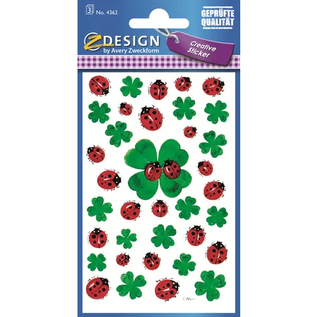 Avery Zweckform Z-Design 4362 Deko Sticker, Glücksklee, 3 Bogen/108 Sticker