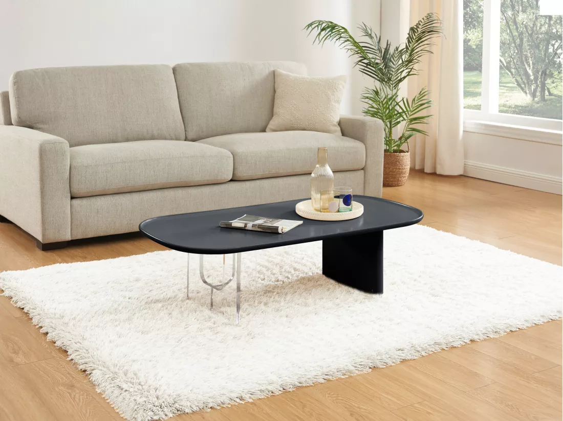 Table basse en MDF et acrylique - Noir et transparent - RASIA de Pascal Morabito