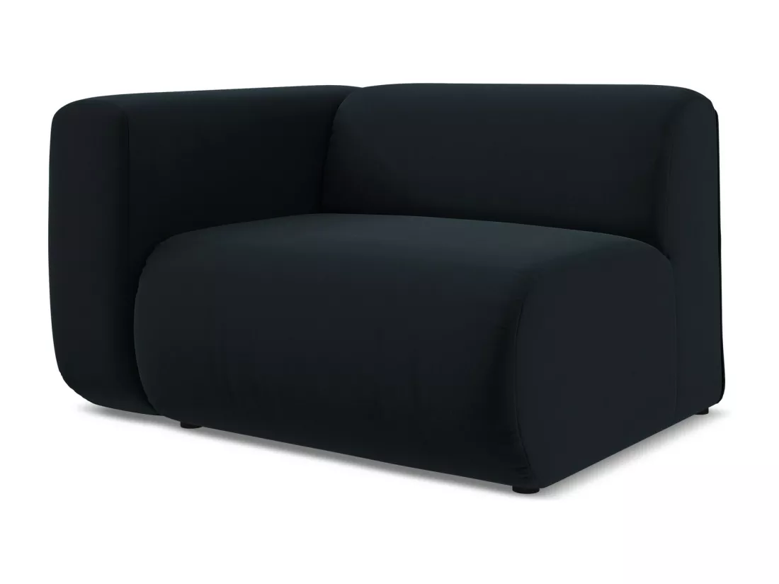 Module avec accoudoirs gauche en velours - bleu royal - EKAHI