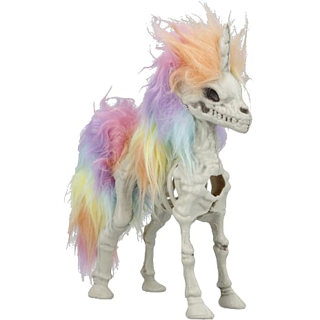 Halloween enhjørningskelet 21 cm - multifarvet
