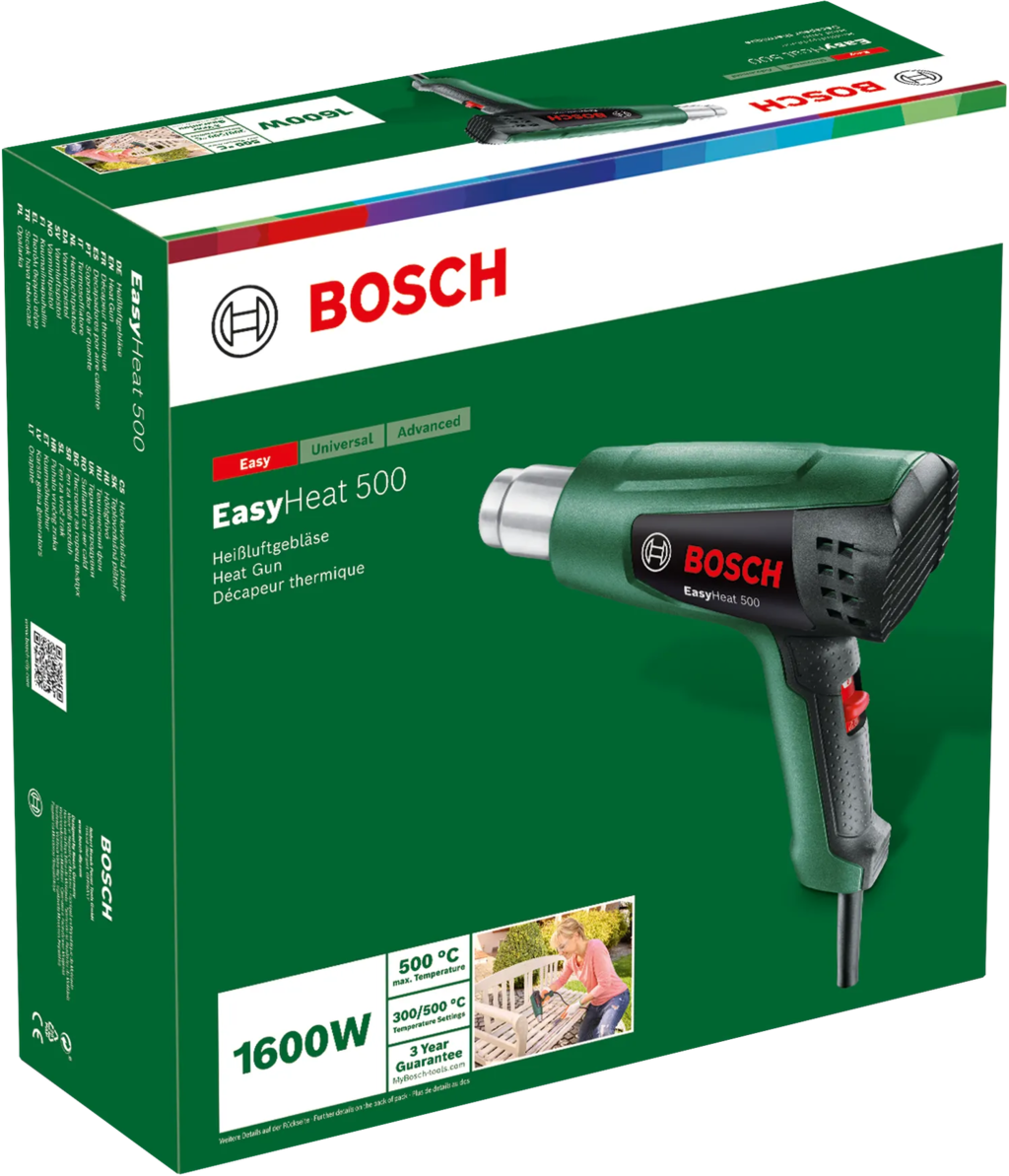 Bosch Home & Garden  EasyHeat 500    Kompaktes Heißluftgebläse mit vielseitigen Einsatzmöglichkeiten