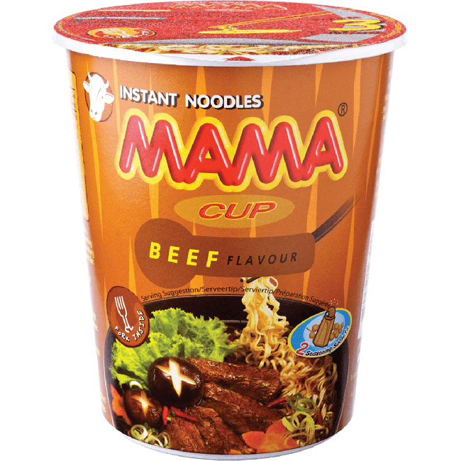 Mama Instant Cup Noedels Rundvlees Smaak 70g
