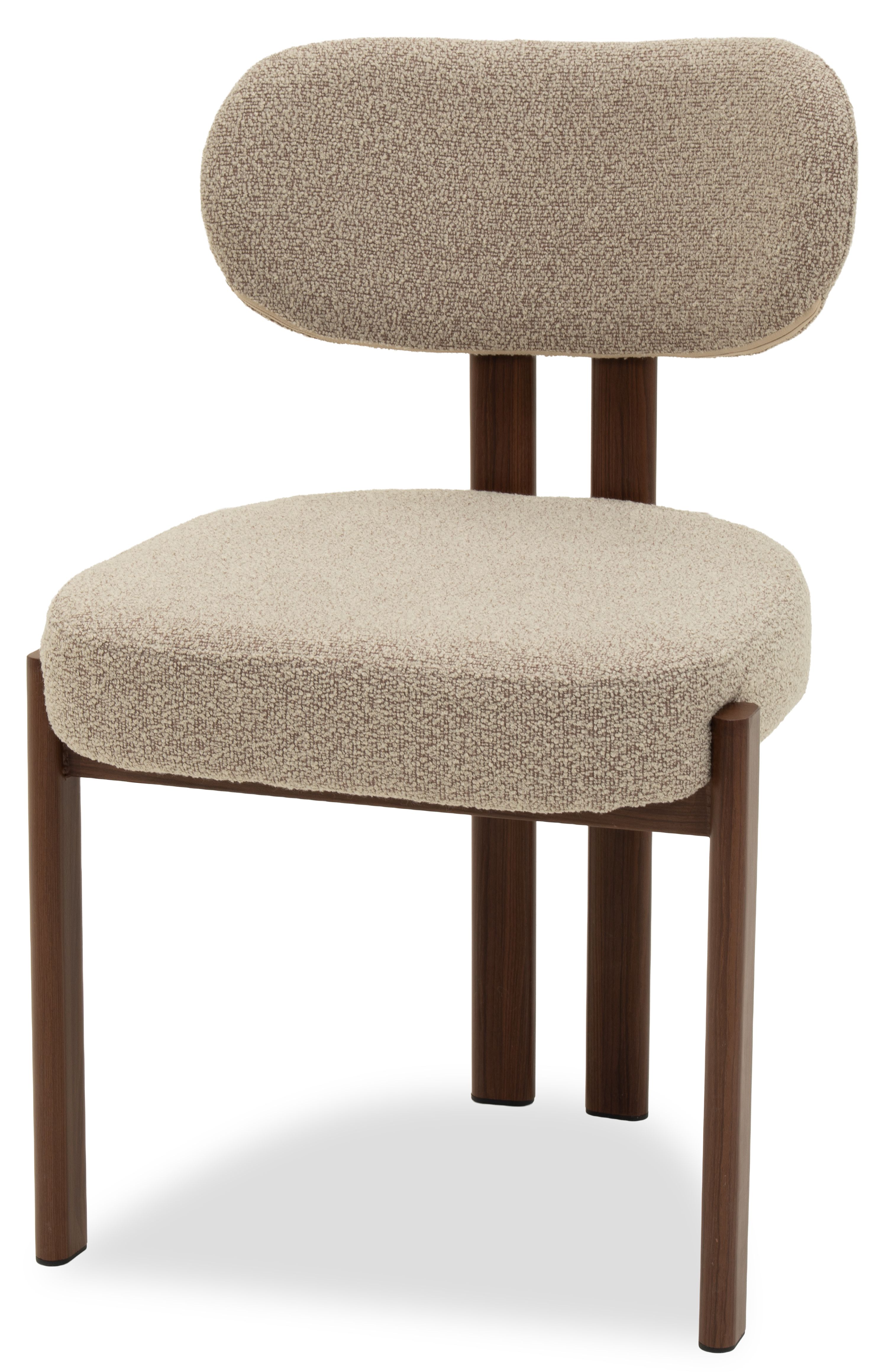 Eetkamerstoel Beige Walnut Riku B49 x D50 x H81 cm